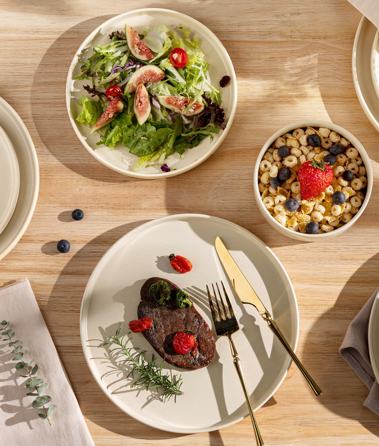 TheTerra Ceramic Dinnerware Sets for 4, 12 Pieces Handmade Reactive Glaze Plates and Bowls Set, Scratch Resistant Dish Set, Oven & Microwave & Dishwasher Safe