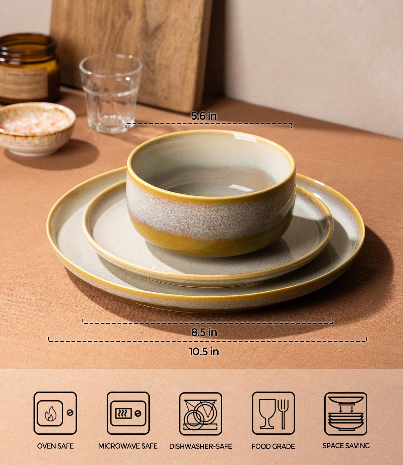TheTerra 407  Dinnerware Sets for 4,Autumn Haze
