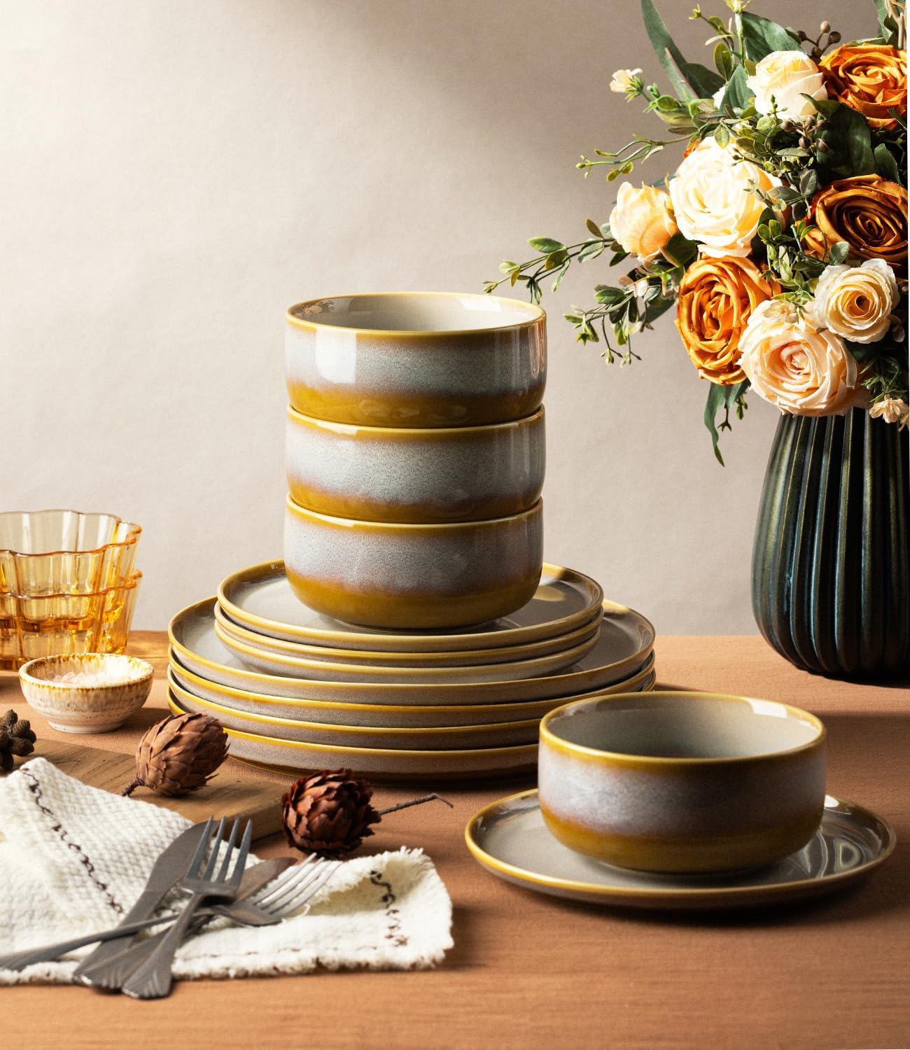 TheTerra 407  Dinnerware Sets for 4,Autumn Haze