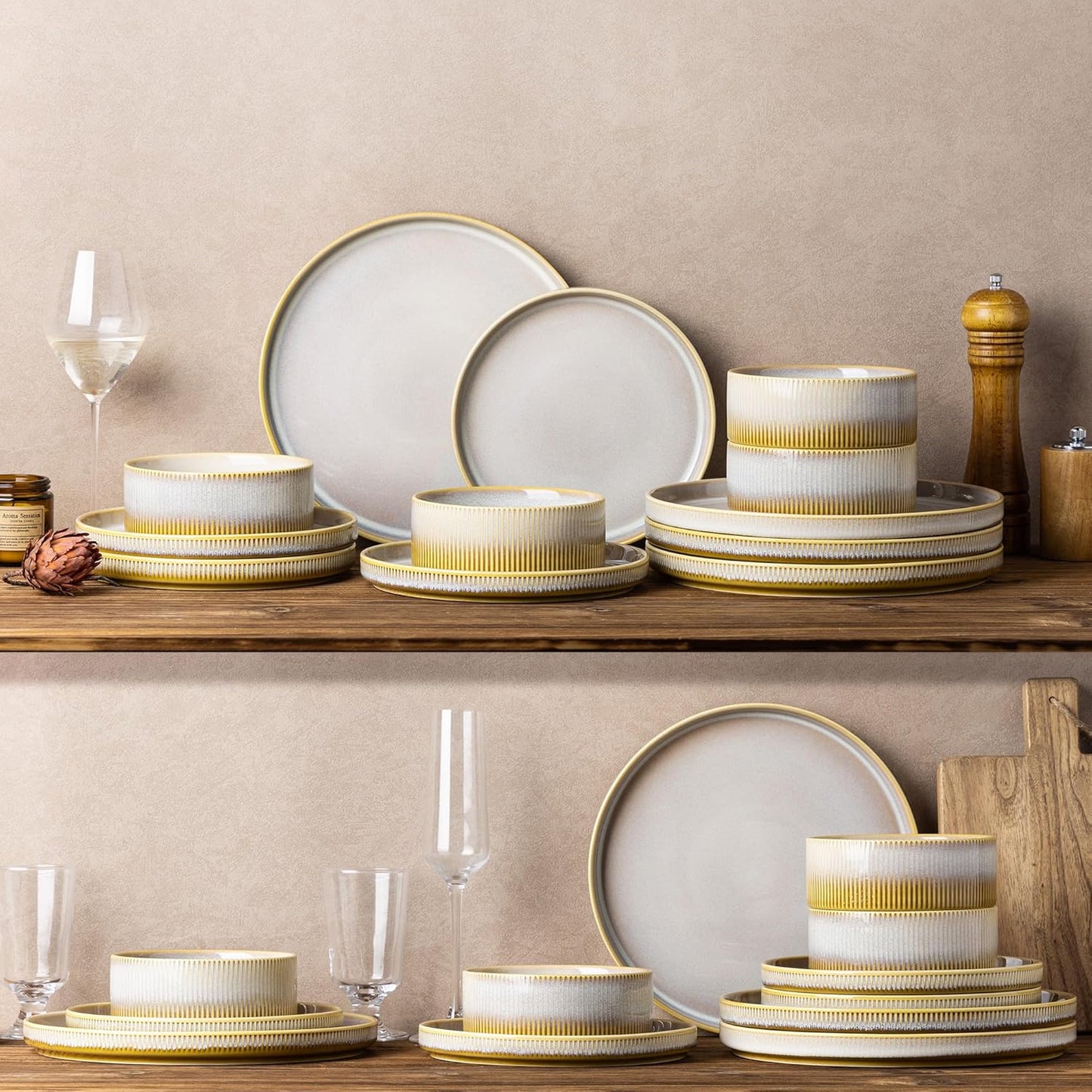 TheTerra 401 Dinnerware Sets for 4,Autumn Haze