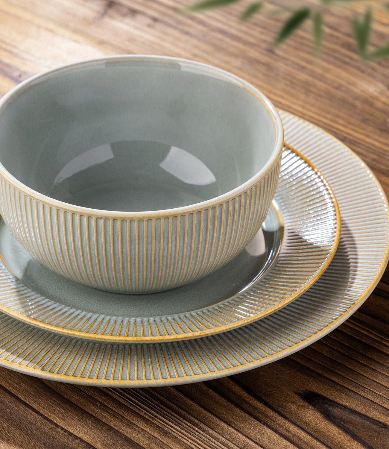TheTerra 409  Dinnerware Sets for 4,Desert Sage