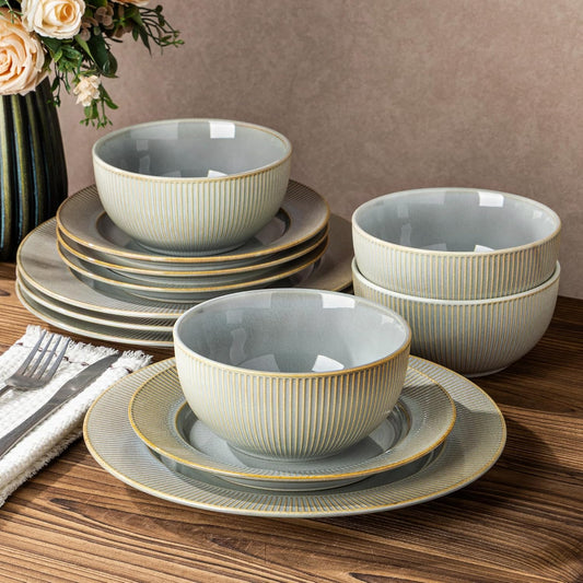 TheTerra 409  Dinnerware Sets for 4,Desert Sage