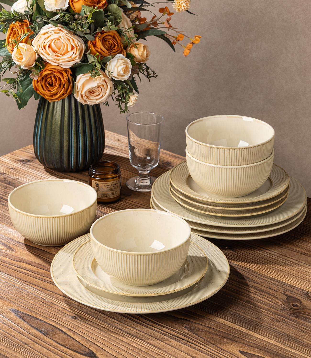 TheTerra 409  Dinnerware Sets for 4,Cappuccino
