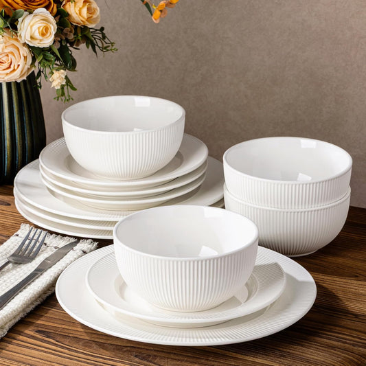 TheTerra 409  Dinnerware Sets for 4,Angel White