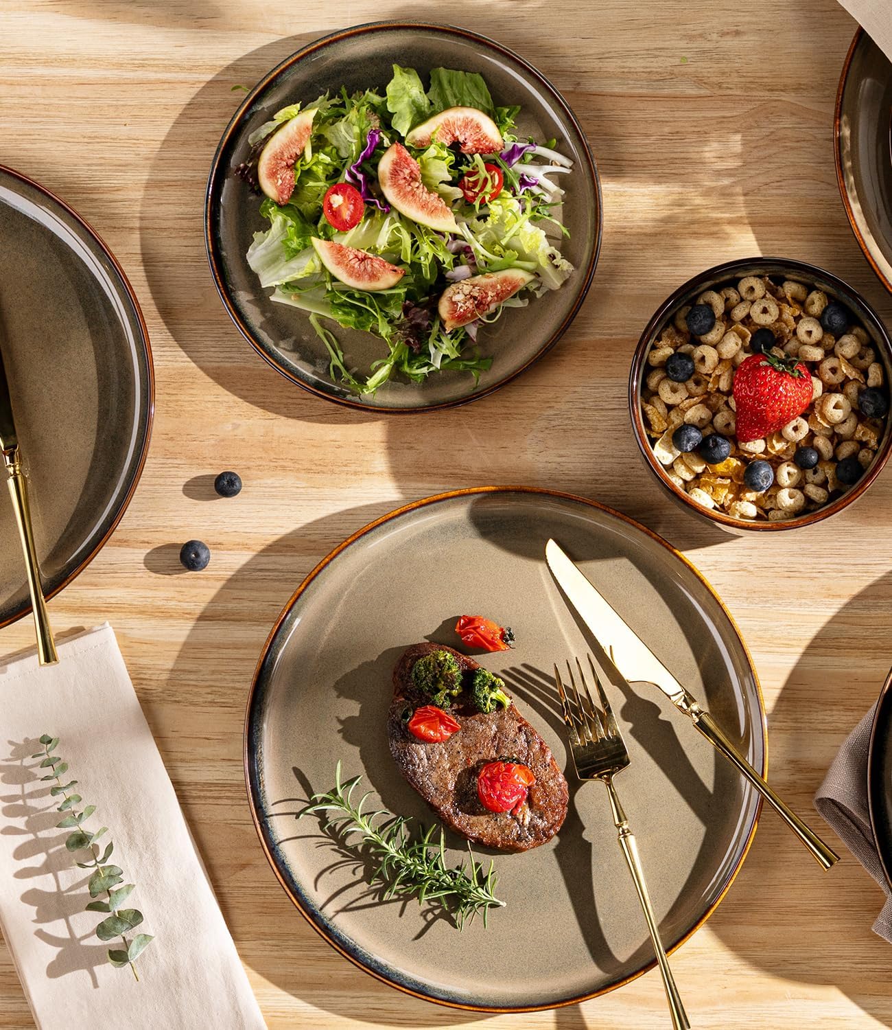 TheTerra 407  Dinnerware Sets for 4,Coca Mocha