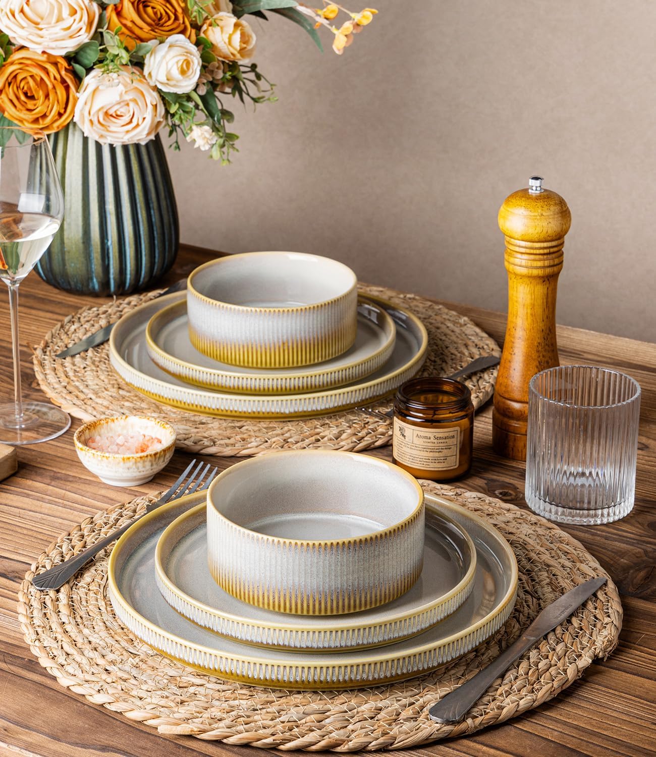 TheTerra 401 Dinnerware Sets for 4,Autumn Haze