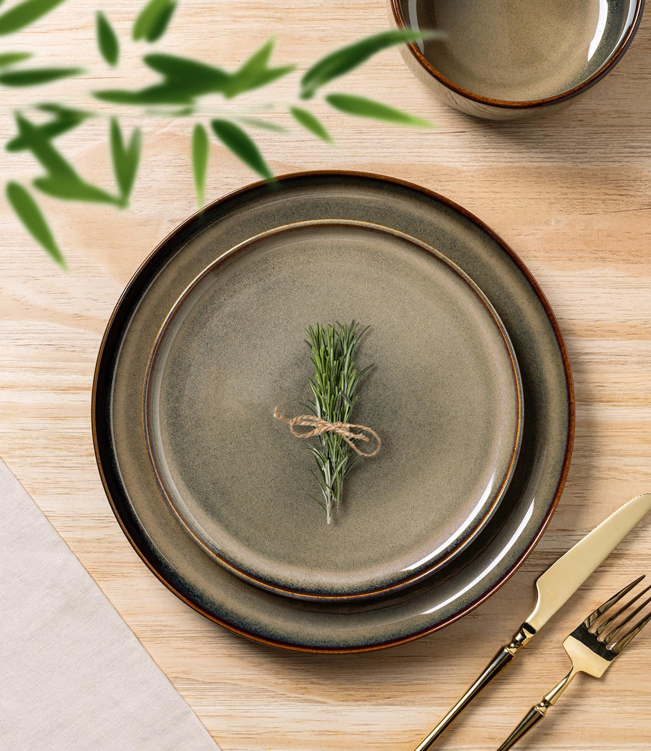 TheTerra 407  Dinnerware Sets for 4,Coca Mocha