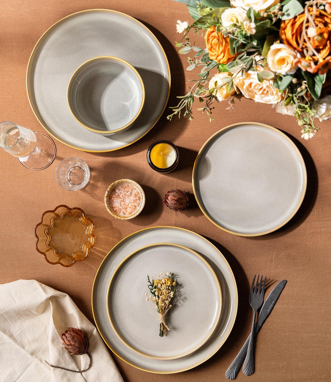 TheTerra 407  Dinnerware Sets for 4,Autumn Haze