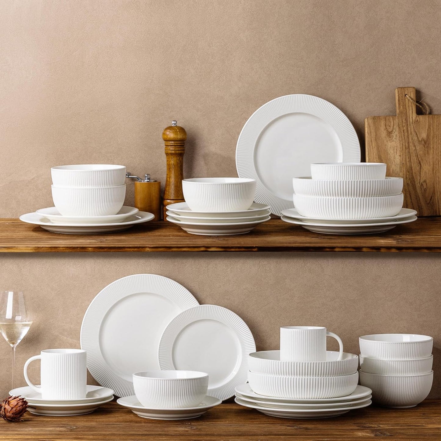 TheTerra 409  Dinnerware Sets for 4,Angel White