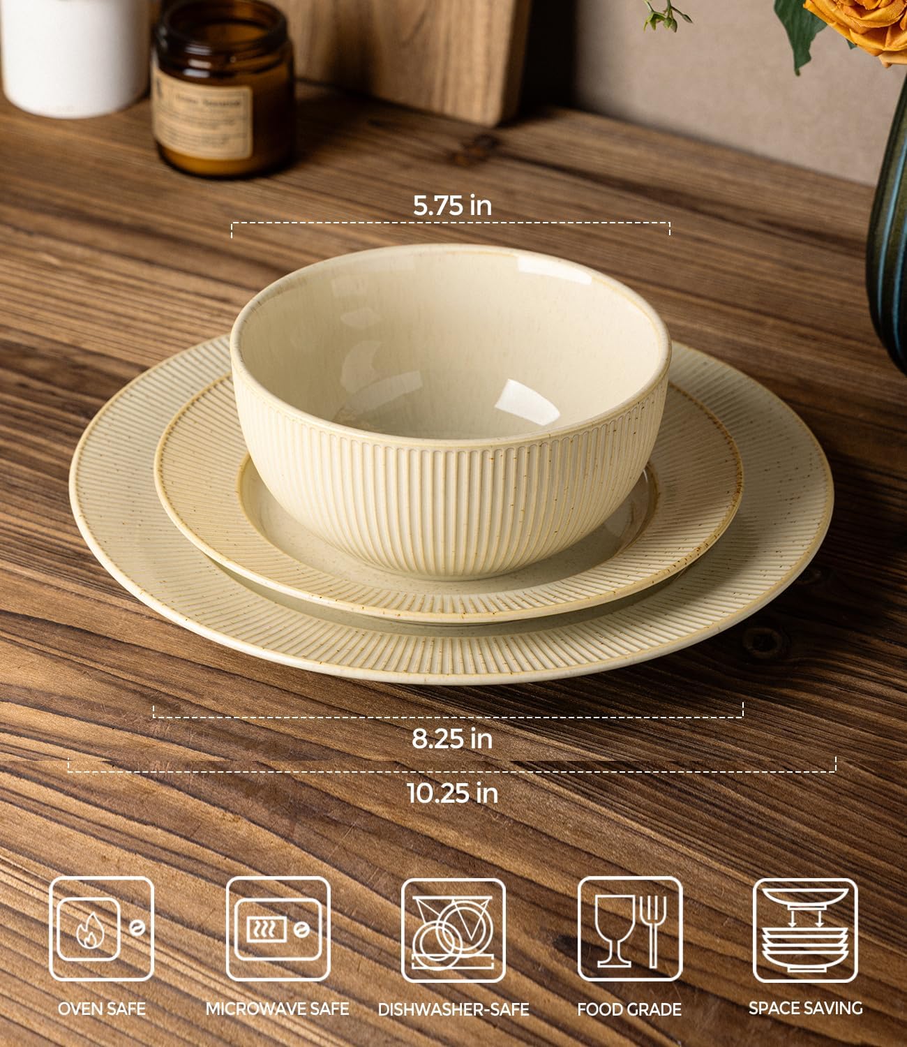 TheTerra 409  Dinnerware Sets for 4,Cappuccino