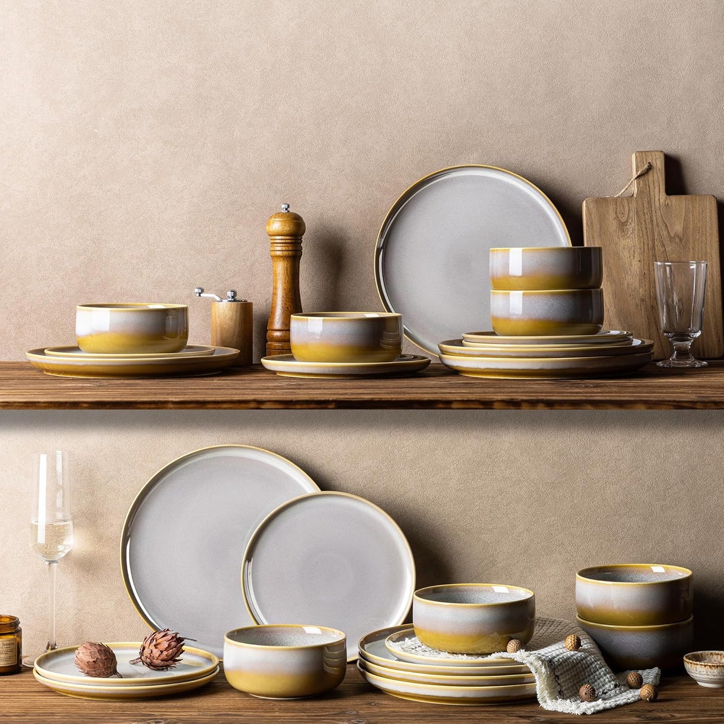 TheTerra 407  Dinnerware Sets for 4,Autumn Haze