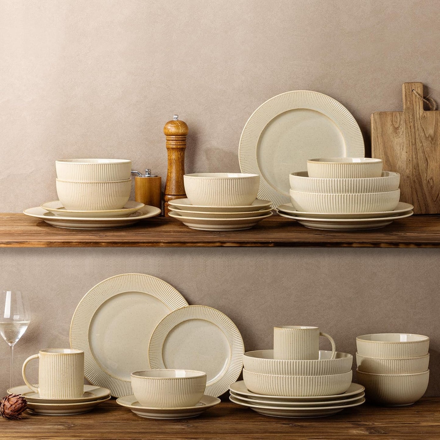 TheTerra 409  Dinnerware Sets for 4,Cappuccino