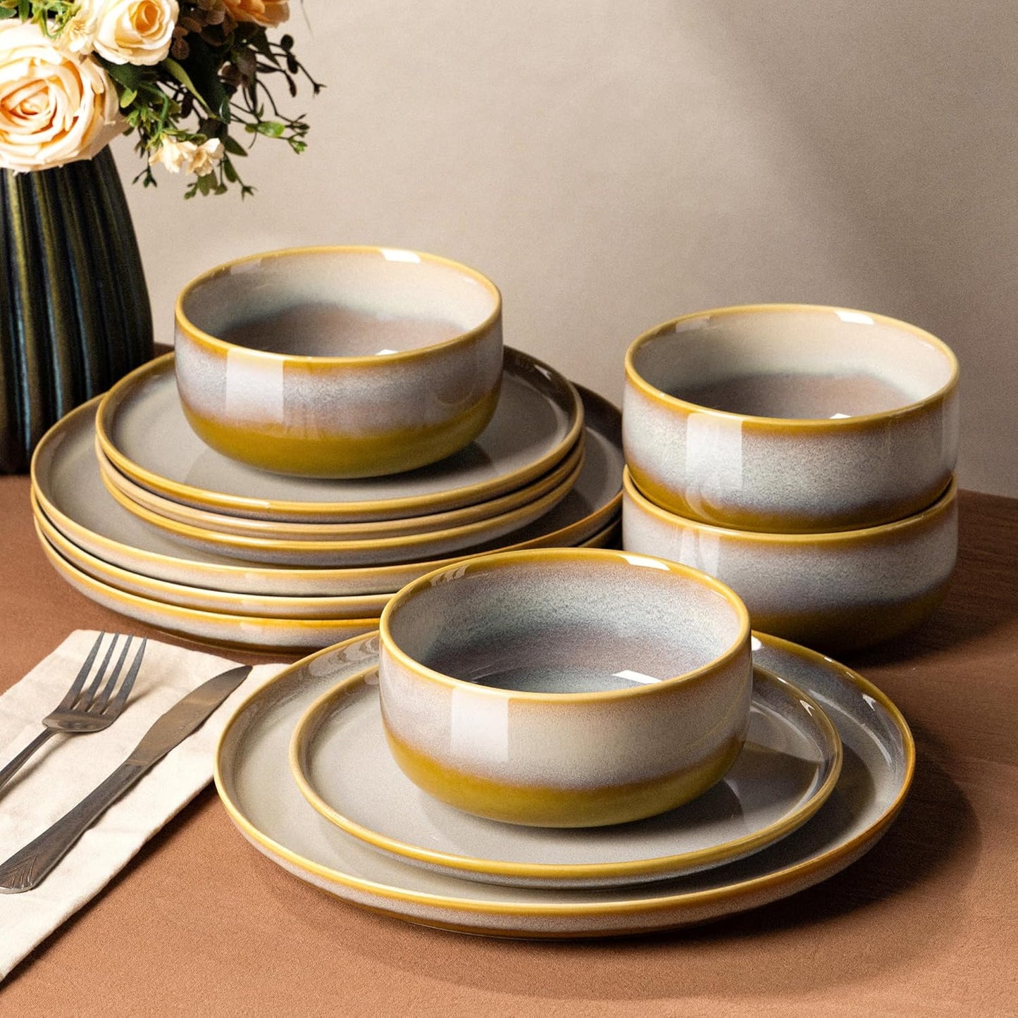 TheTerra 407  Dinnerware Sets for 4,Autumn Haze