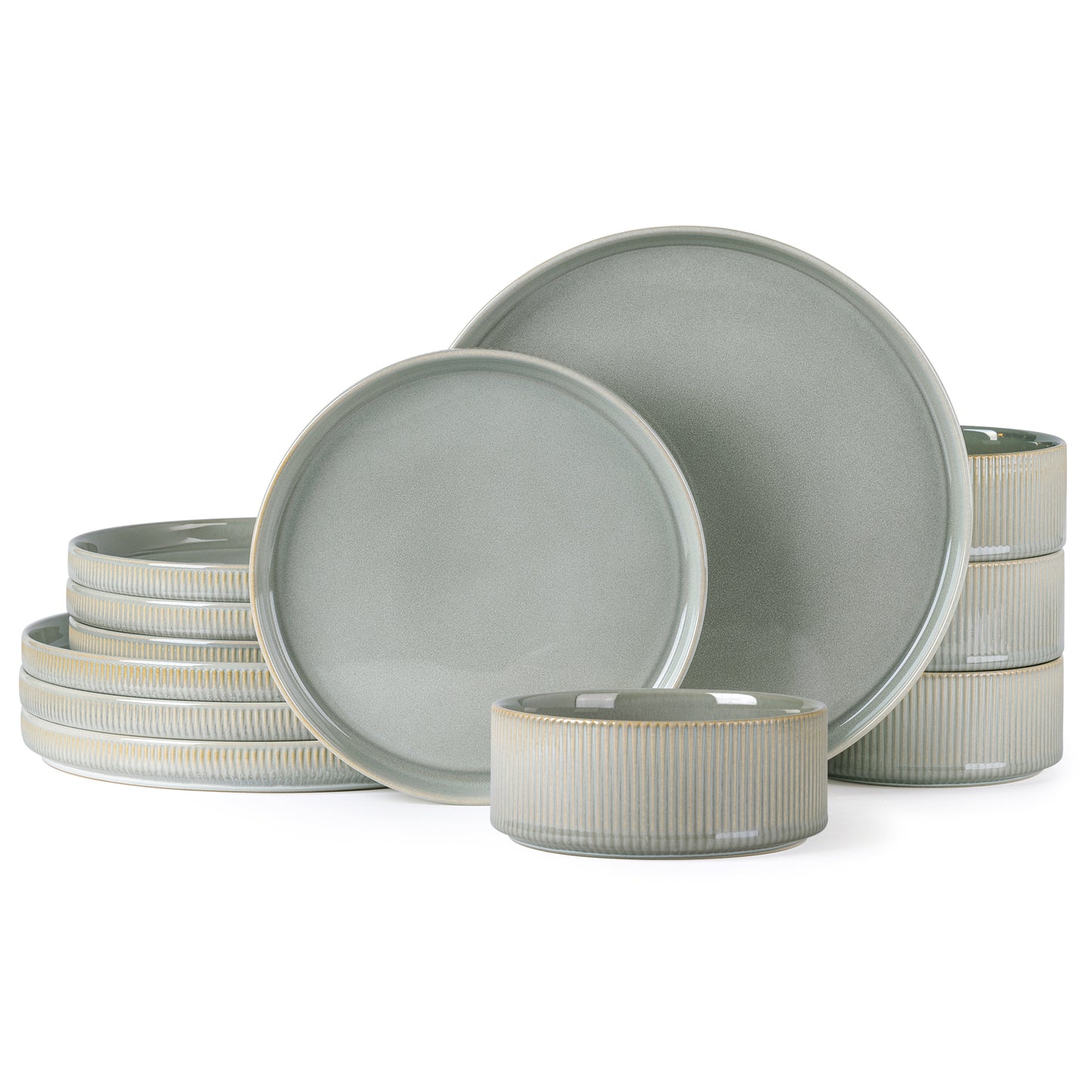 TheTerra Ceramic Dinnerware Sets for 6, 18 Pieces Porcelain Lightweight Speckled Plates and Bowls Sets, Scratch Resistant Dish Set, Oven & Microwave & Dishwasher Safe